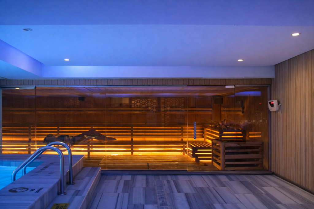 Sauna in wet area