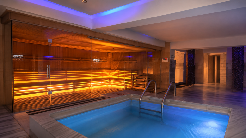 Sauna in wet area